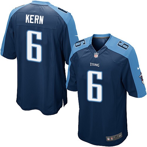 Youth Elite Brett Kern Nike Jersey Navy Blue Alternate - #6 NFL Tennessee Titans